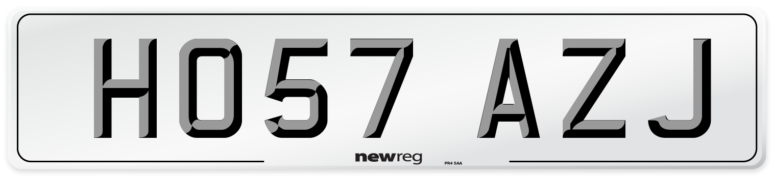 HO57 AZJ Number Plate from New Reg